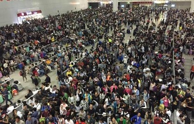 国庆高铁站人流量分析